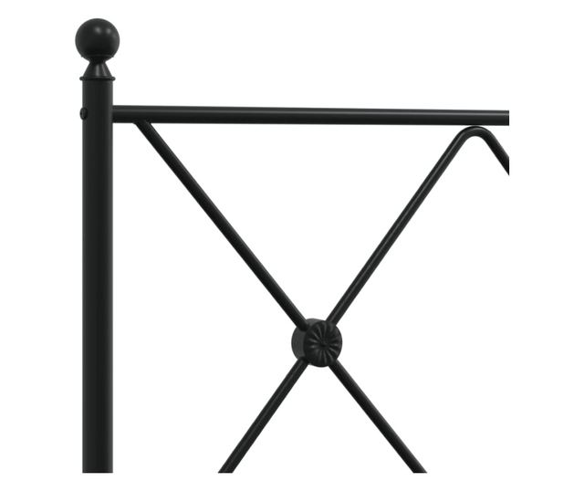 fekete fém ágykeret fejtámlával 183 x 213 cm