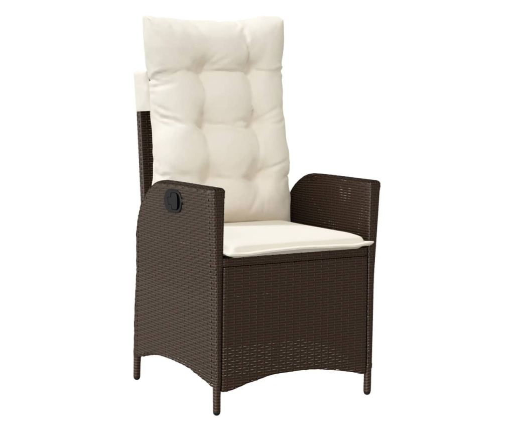 Бистро комплект с възглавници 3 части кафяв полиратан - 4