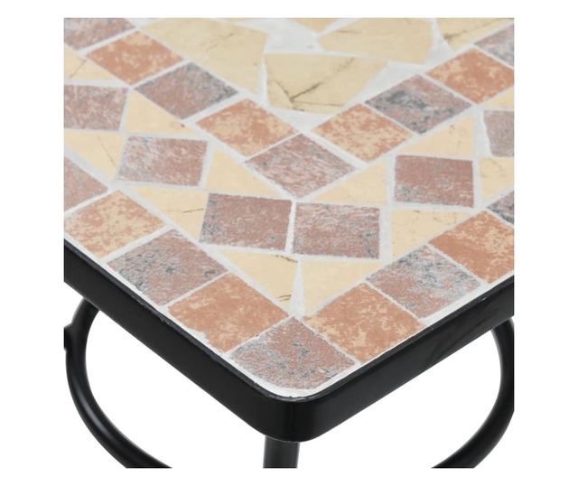 terrakotta kerámia mozaikos bisztróasztal 60 x 60 x 74 cm