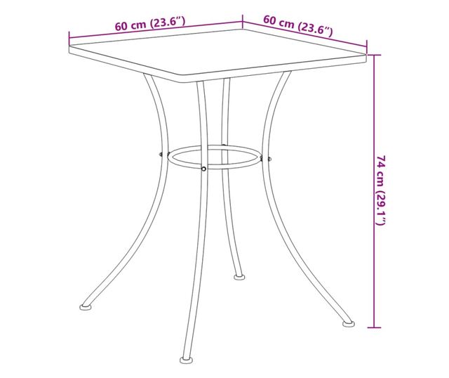 terrakotta kerámia mozaikos bisztróasztal 60 x 60 x 74 cm