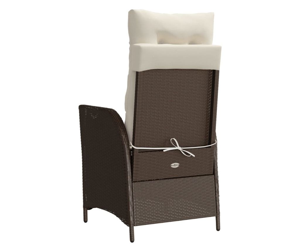 Бистро комплект с възглавници 3 части кафяв полиратан - 7