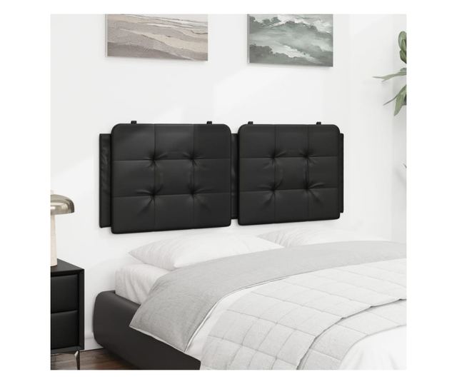 fekete műbőr fejtámla párna 120 cm