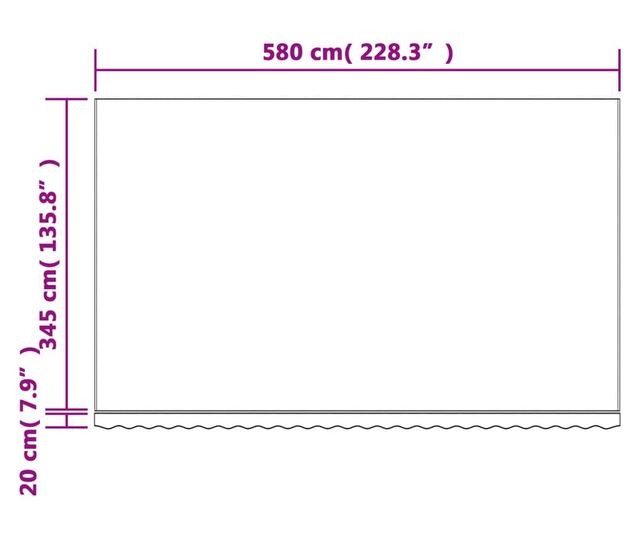 többszínű csíkos pótszövet napellenzőhöz 6 x 3,5 m