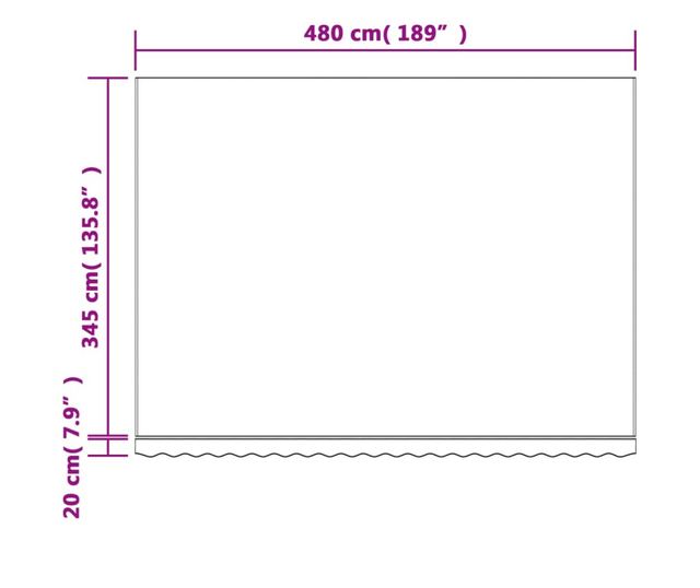 többszínű csíkos pótszövet napellenzőhöz 5 x 3,5 m