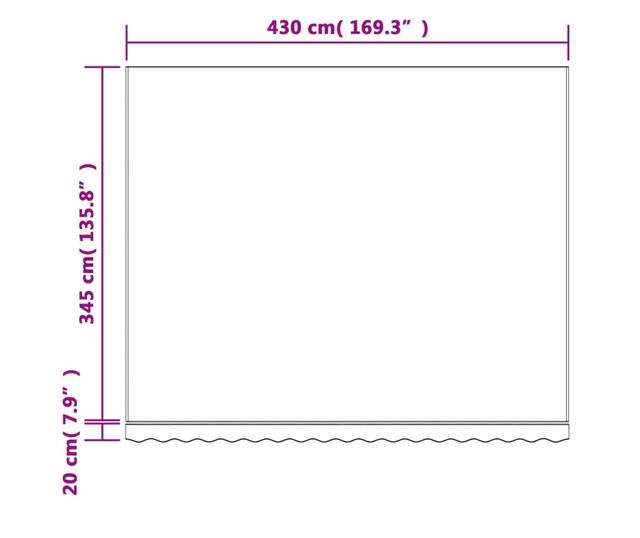 többszínű csíkos pótszövet napellenzőhöz 4,5 x 3,5 m
