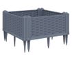 szürke PP kerti virágláda cövekekkel 42,5 x 42,5 x 28,5 cm