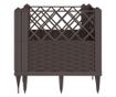 barna polipropilén kerti virágláda cövekekkel 43,5x43,5x43,5 cm