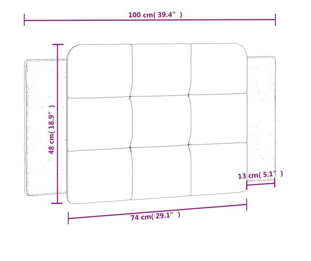 fehér műbőr fejtámla párna 100 cm