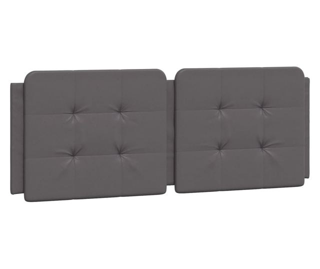 Легло с матрак, сиво, 140x190 см изкуствена кожа