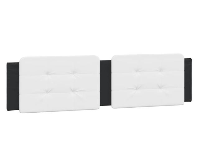 Легло с матрак, черно и бяло, 160x200 см, изкуствена кожа