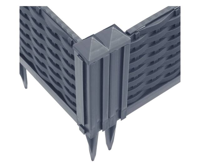 szürke PP kerti virágláda cövekekkel 42,5 x 42,5 x 28,5 cm