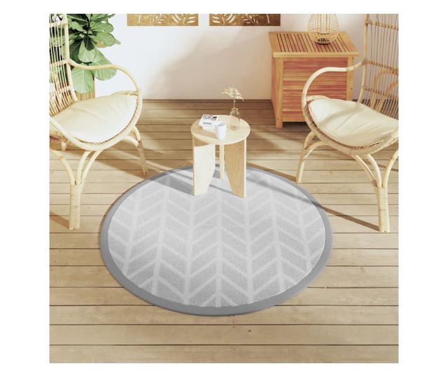 szürke polipropilén kültéri szőnyeg Ø120 cm