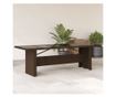 barna polyrattan üveglapos kerti asztal 240 x 90 x 75 cm