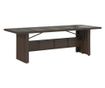barna polyrattan üveglapos kerti asztal 240 x 90 x 75 cm