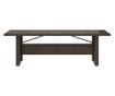 barna polyrattan üveglapos kerti asztal 240 x 90 x 75 cm