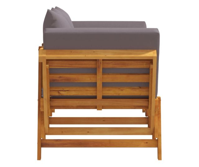 2 az 1-ben tömör akácfa kerti pad párnákkal