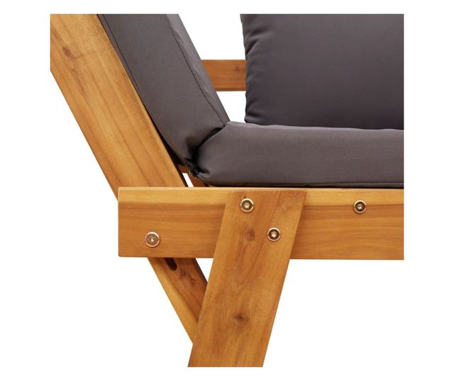 2 az 1-ben tömör akácfa kerti pad párnákkal