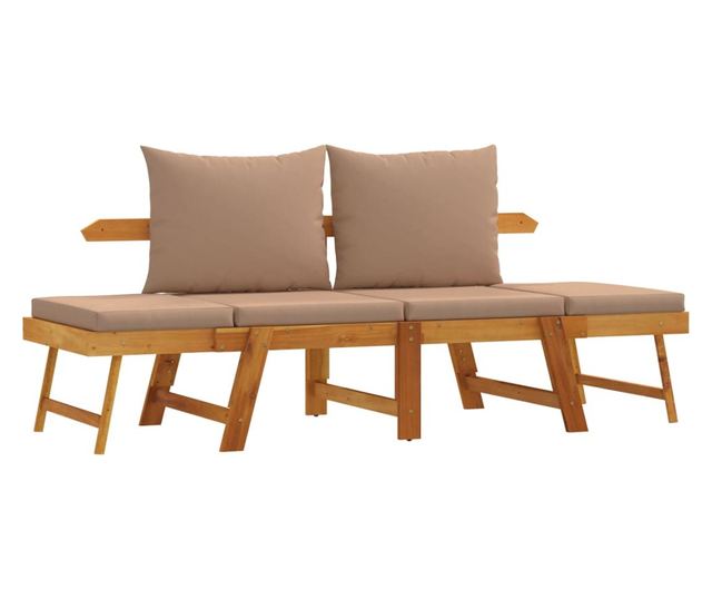 2 az 1-ben tömör akácfa kerti pad párnákkal