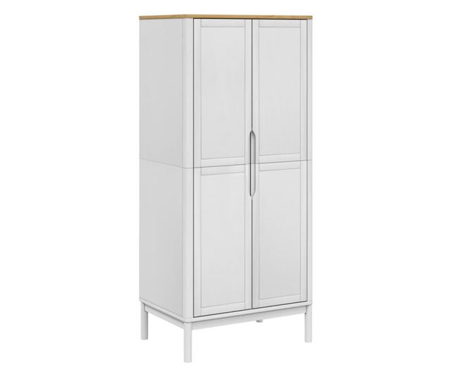 FLORO fehér tömör fenyőfa szekrény 77 x 53 x 171 cm