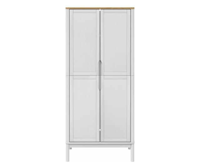 FLORO fehér tömör fenyőfa szekrény 77 x 53 x 171 cm