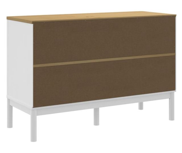 FLORO fehér tömör fenyőfa komód