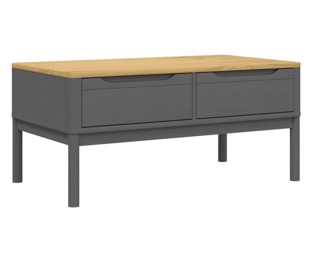 FLORO szürke tömör fenyőfa dohányzóasztal 99 x 55,5 x 45 cm