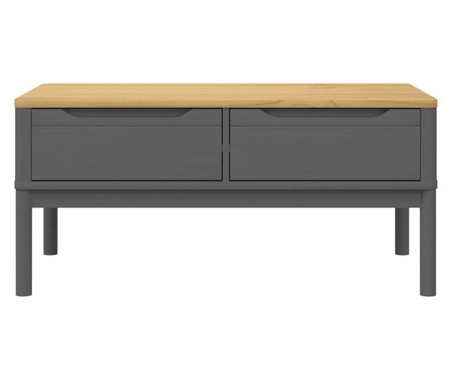 FLORO szürke tömör fenyőfa dohányzóasztal 99 x 55,5 x 45 cm