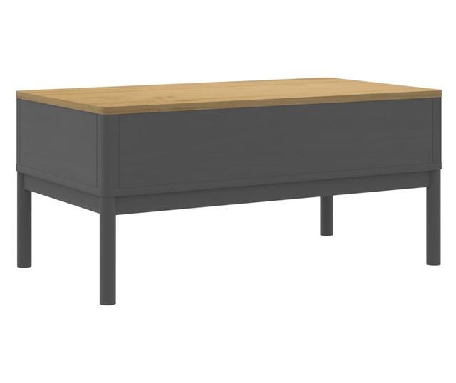 FLORO szürke tömör fenyőfa dohányzóasztal 99 x 55,5 x 45 cm