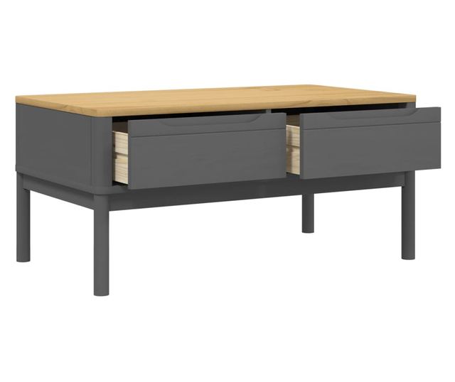 FLORO szürke tömör fenyőfa dohányzóasztal 99 x 55,5 x 45 cm