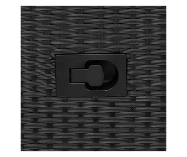 fekete polyrattan dönthető kerti szék párnával