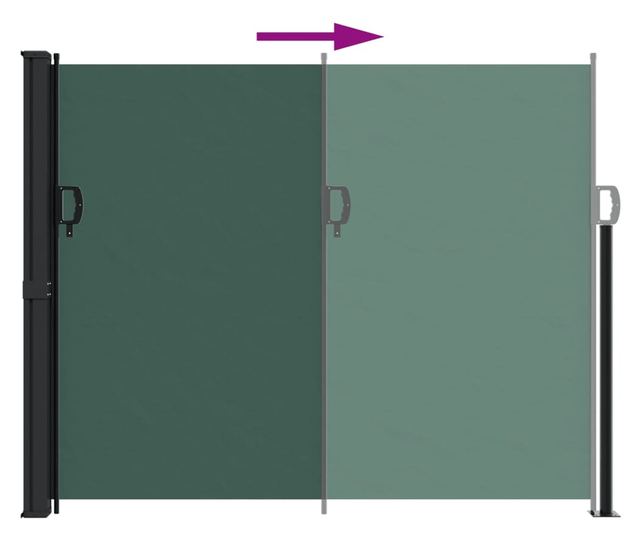sötétzöld behúzható oldalsó napellenző 170 x 300 cm