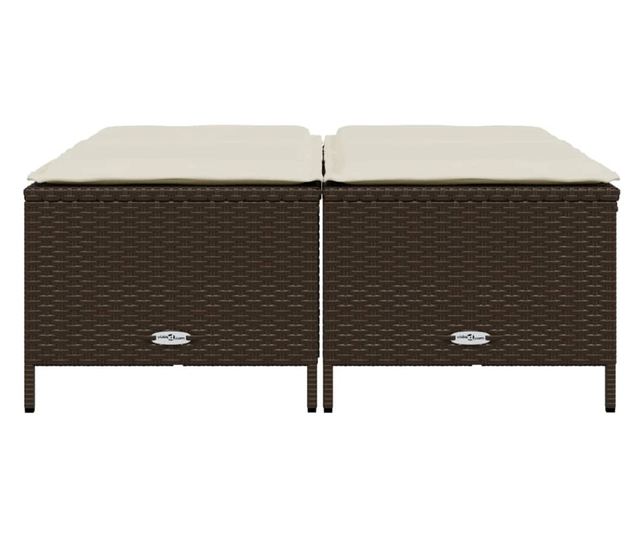 4 db barna polyrattan szék párnákkal