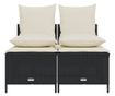 4 részes fekete polyrattan kerti ülőgarnitúra párnákkal