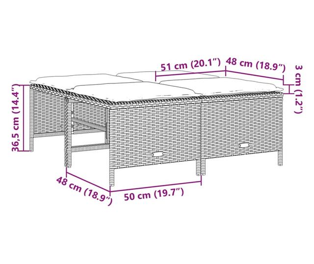 4 db barna polyrattan szék párnákkal