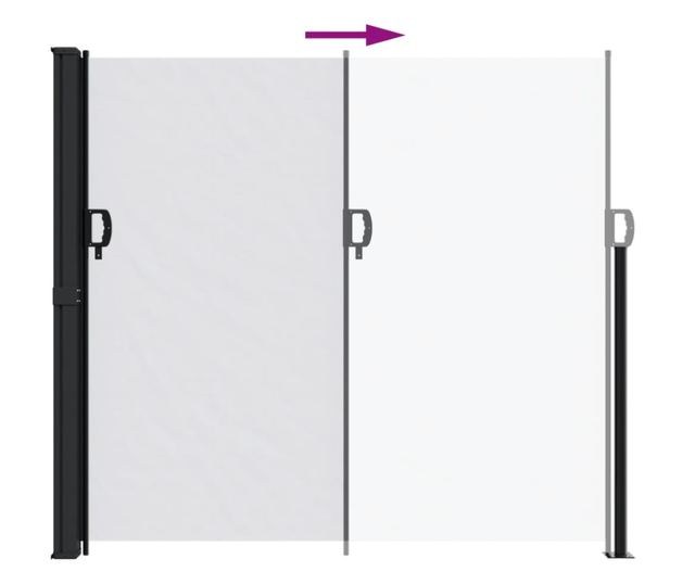 fehér behúzható oldalsó napellenző 180 x 600 cm