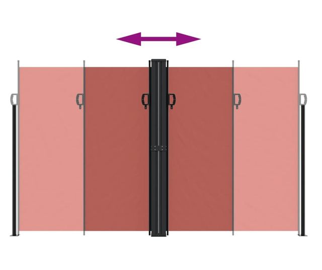 terrakotta behúzható oldalsó napellenző 200 x 1000 cm