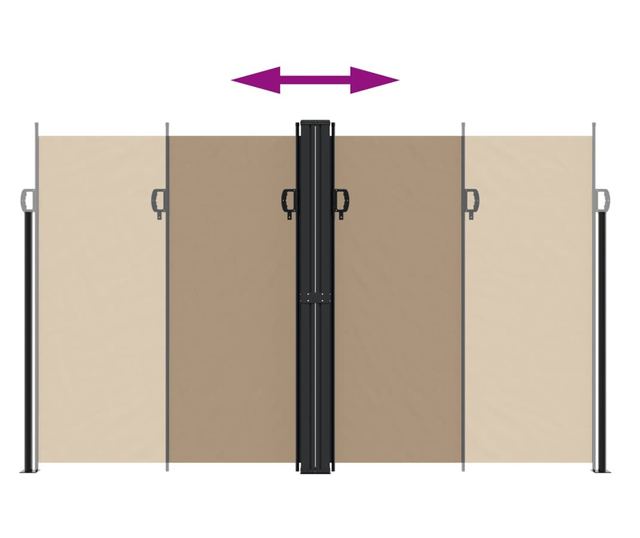 tópszínű behúzható oldalsó napellenző 200 x 1200 cm