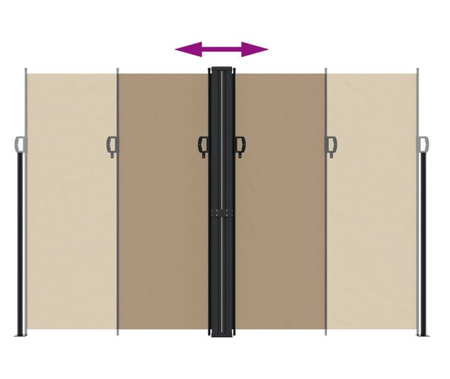 tópszínű behúzható oldalsó napellenző 220 x 600 cm