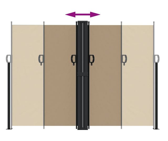 tópszínű behúzható oldalsó napellenző 180 x 1200 cm