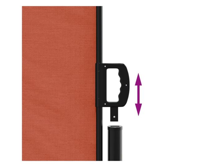 terrakotta behúzható oldalsó napellenző 200 x 1000 cm