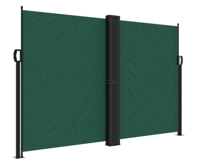 sötétzöld behúzható oldalsó napellenző 160x1000cm