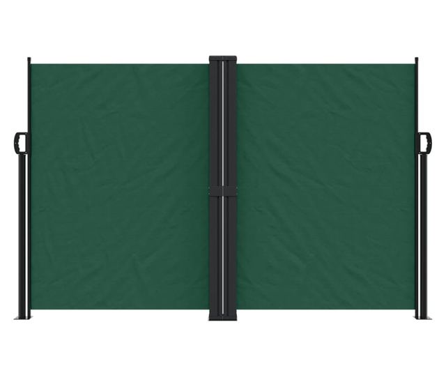 sötétzöld behúzható oldalsó napellenző 160x1000cm