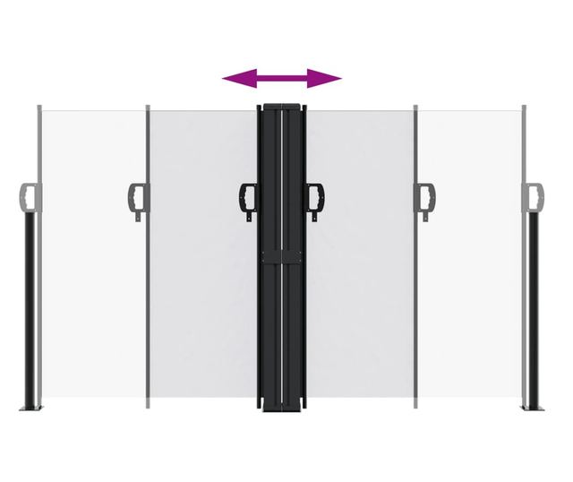 fehér behúzható oldalsó napellenző 140 x 1000 cm