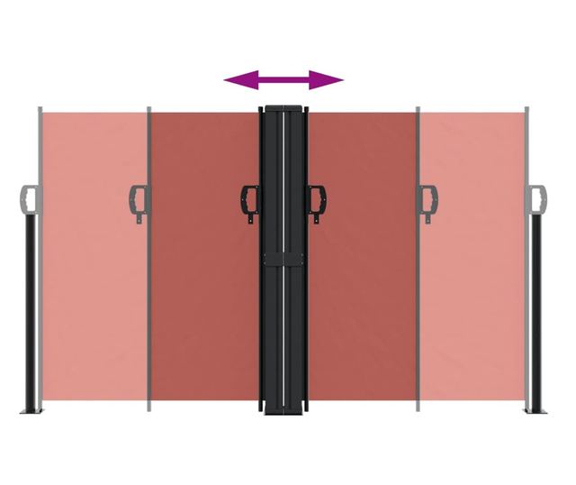 terrakotta behúzható oldalsó napellenző 140 x 1000 cm