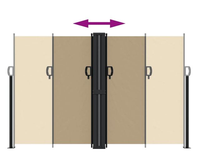 bézs behúzható oldalsó napellenző 160x1000 cm