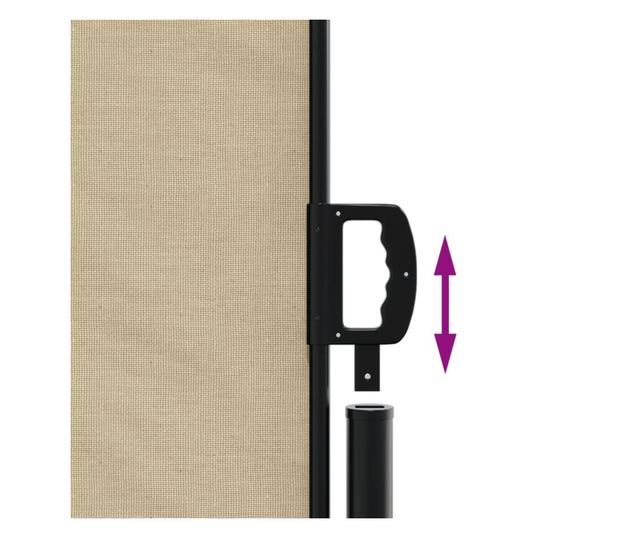 bézs behúzható oldalsó napellenző 220 x 1000 cm