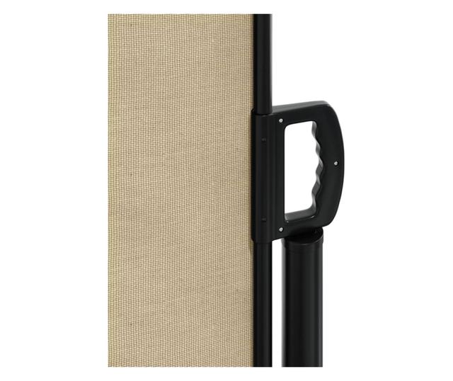 bézs behúzható oldalsó napellenző 160 x 600 cm