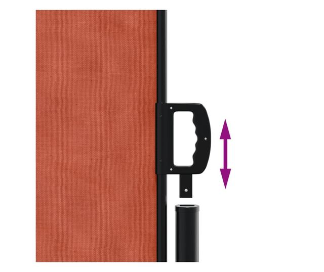 terrakotta behúzható oldalsó napellenző 160 x 500 cm