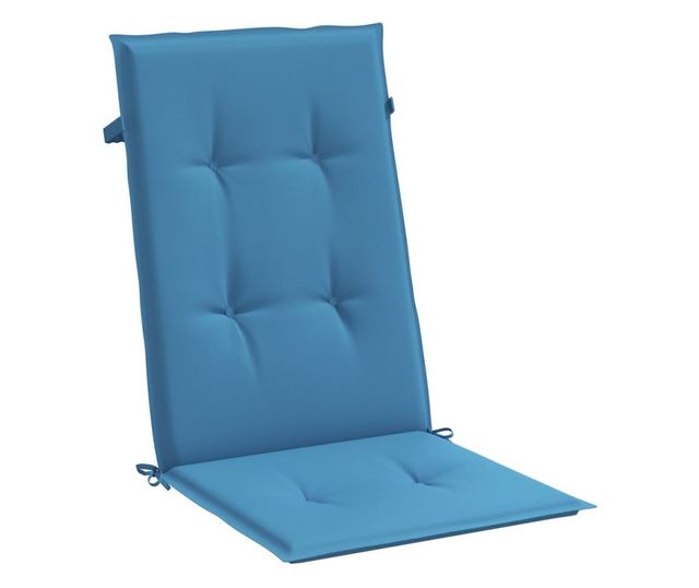 4 db melange kék szövet magas háttámlájú székpárna 120x50x4 cm