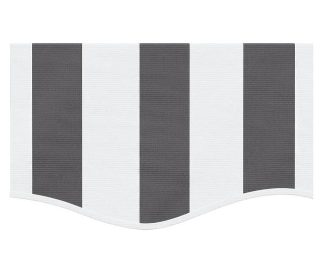 antracitszürke fehér csíkos pótszövet napellenzőszegélyhez 4 m